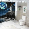thumbnail image 7 of Fenyluxe Lighthouse Rocky Shore Full Moon Polyester Quick-Drying Shower Curtain Set with Hooks for Bathroom 36x72, 7 of 7
