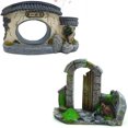 thumbnail image 3 of Flmtop Chinese Style Yard Gate Door Fish Tank Aquarium Resin Cave Hideout Stone Decor 4#, 3 of 9