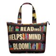 thumbnail image 1 of Travel Tote Bag with Born to Read Bookshelf Wall Artwork Spacious Weekender Bag with Adjustable Strap, Lightweight Airplane Friendly for Weekend Getaways Daily Use, 1 of 5