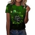 thumbnail image 1 of QIPOPIQ T-Shirts à Manches Courtes pour Femmes à Col Rond T-Shirts de la Saint-Patrick Hauts T-Shirt Shamrock T-Shirt Vert Tunique T-Shirts de la Saint-Patrick Imprimés T-Shirts à Col Rond pour Dames T-Shirts de Fête T-Shirts Graphiques Aubaines, 1 of 4