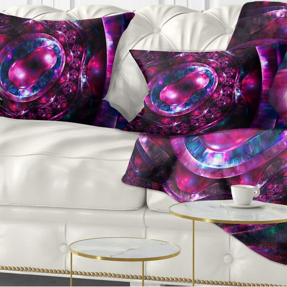 Designart Ornate Sparkle Violet and Blue - Contemporary Throw Pillow - 12x20