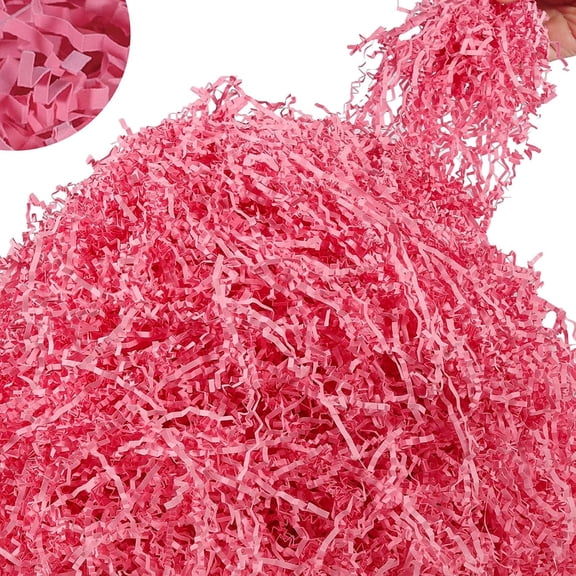 2.2 LB High - Capacity Pink Crinkle Paper Filler - Premium Shredded Paper, Tailored for Gift Baskets in Birthdays, Weddings, Christmas - Abundant Fill for Packaging and Diverse Craft Projects