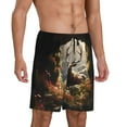 thumbnail image 5 of KLL Enchanted Deer In Cave for Men's 1-Pack Shorts,Sleep Pajama Shorts for Men Soft Pj Shorts Men's Pajama Bottoms Sleepwear -4X-Large, 5 of 7