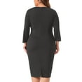 thumbnail image 4 of DARING DIVA Plus Size Vintage Church Ruffle Dress Office Work Dress 1X Black, 4 of 6