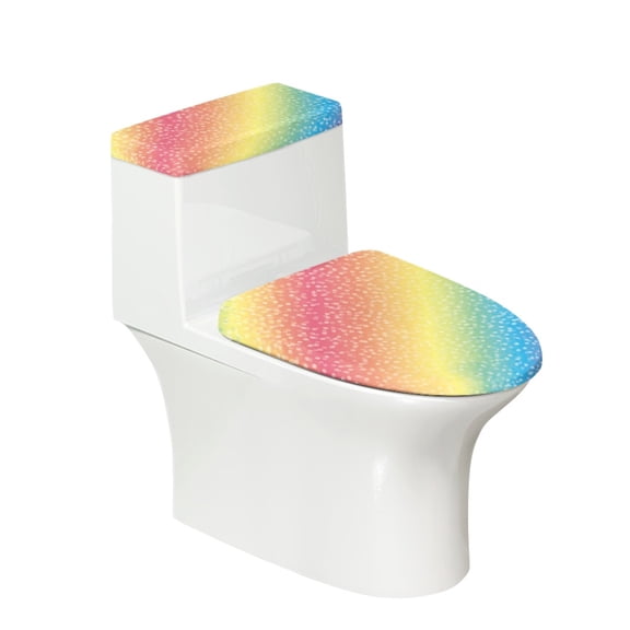 HELLHERO Colorful Dot Pattern Toilet Seat Lid Cover Thanksgiving 2 Pcs Set Easy to Install Elastic Edge Toilet Top Cover Set Adjustable