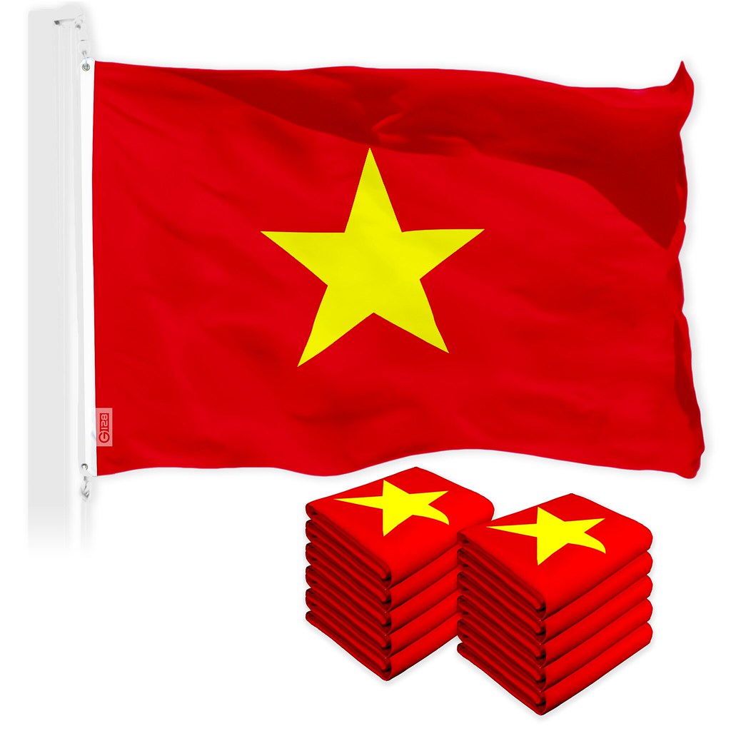 G128 10 Pack Vietnam Vietnamese Flag 3x5 Ft LiteWeave Pro Series