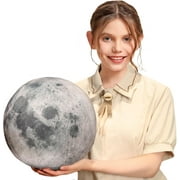 Ultra-ealistic 3D Planet,Moon,Earth,The Sun,Pillow Plush Toys,for Kids Teens Adults, for Teachers and Parents, Educational Toy Learning, 10.6 in (The Moon)