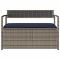 thumbnail image 4 of vidaXL Patio Storage Bench with Cushion Gray Poly Rattan, 4 of 10