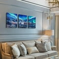 thumbnail image 2 of Wall Decorations For Living Room Canvas Wall Art For Bedroom Aurora Landscape Wall Pictures Stretched And Framed Wall Paintings 3 Piece Office Wall Decor Walls Ready To Hang For Room Home Decor Art, 2 of 6