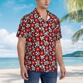 thumbnail image 3 of Fuzoiu Red Floral Print Hawaiian Shirt for Men, Summer Beach Casual Short Sleeve Button Down Shirts, Men’s Beach Summer Shirts with Pocket,Medium, 3 of 7