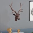 thumbnail image 3 of Cabeza De Ciervo 3D Decoración De Pared Cabeza De Animal De Pared Arte Nórdico Acentos De Baño Artesanía Rojo Marrón Sunnimix Cabeza de ciervo de pared, 3 of 7