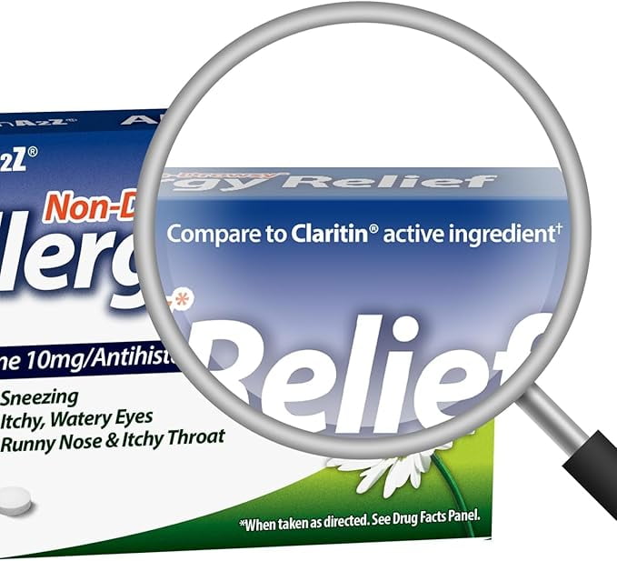 HealthA2Z® Allergy Relief | Loratadine 10mg | Antihistamine | 24-Hour Allergy Medicine | 5 Tablets (Pack of 24) | 120 Tablets Total | Value Pack