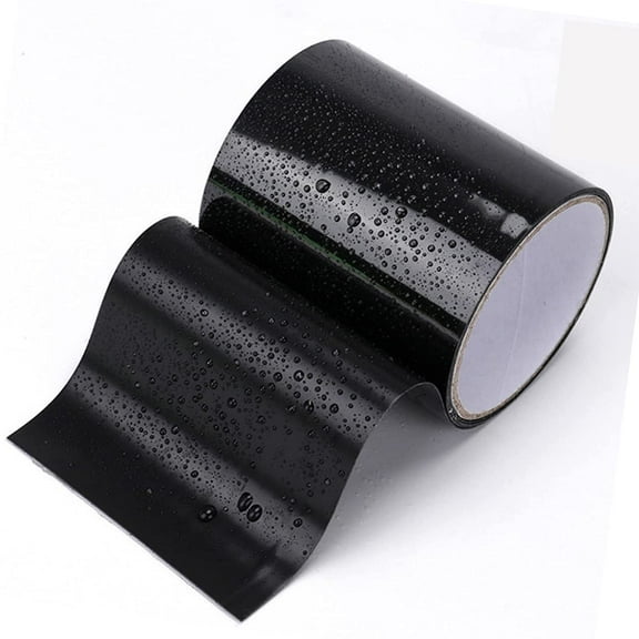 Rubberized Waterproof Tape, Black, 4' x 5', Waterproof Patch & Seal Tape for Repairing Holes, Cracks, Pipes, Gaps, Roof, Boat Leaks, Medium