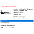 thumbnail image 2 of Front Left Inner Drag Link - Compatible with 2014 - 2018 Ram 2500 2015 2016 2017, 2 of 2