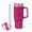 Rose Pink, variant on Thirstee 40 oz Rhinestone Tumbler with Handle and Metal Straw Lid, White Bling Insulated Travel Mug