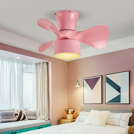 

PAXLYH Indoor Ceiling Fan Light - Modern Adjustable Home Fan Ceiling Light with Remote Control Suitable for Bedrooms Living Rooms Offices Pink