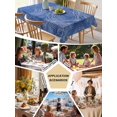 thumbnail image 5 of Blue Geometric Table Cloth, Modern Minimalism Abstract Striped Waterproof Tablecloth for Rectangle Tables, Reusable Washable Fabric Table Cover for Restaurant Kitchen Dining Tables 52"x70", 5 of 6