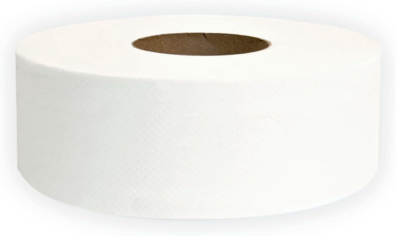 GEN 202 Jumbo JRT Bath Tissue, 2-Ply, White, 9 in Diameter, 12 Count (Pack of 1)