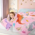 thumbnail image 3 of meiyoeat Kawaii Dinosaur Full Size Comforter Sets for Girls Kids, Volcano Dino Bedding Comforter Set, Pink, Pink Reversible, 3-Piece, 1 Comforter and 2 Pillowcases, 3 of 6