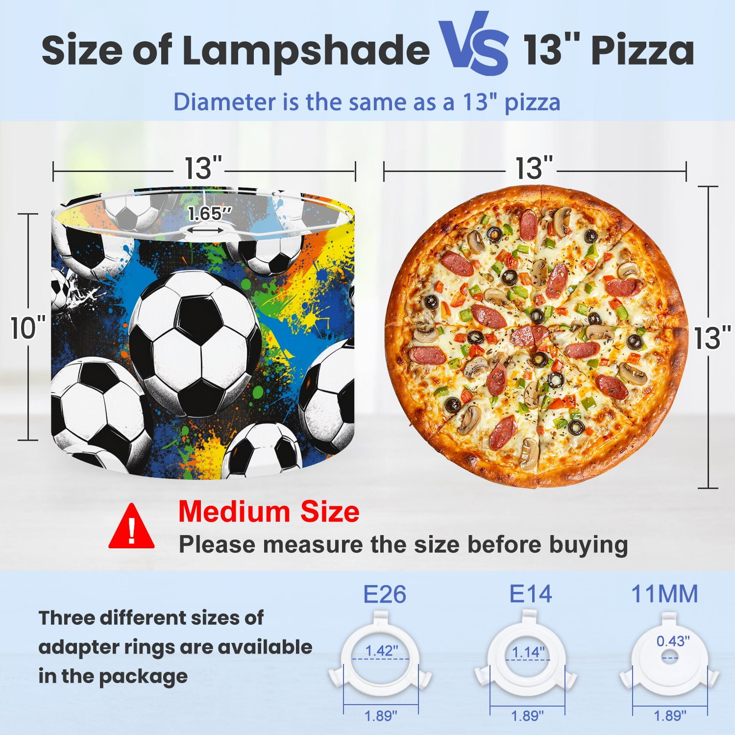 Linen Drum Lampshades Abstract geometric Football soccer ball elements seamless 13"x13"x10" Light Shade for Table Lamps Floor Lamps Drum Lamp Shades Lampshade Replacement Assembly Required