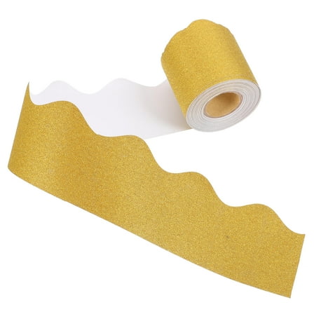 SOPOTUTU Golden Removable Bulletin Board Border Trim for Classroom, Office, and Home Decoration