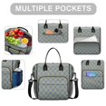 thumbnail image 2 of Blue and Brown Checkered Pattern Insulated Leakproof Lunch Box for Women, Large Lunch Bag for Tween Teen Adult, Loncheras Para Mujer for Work Beach Travel Picnic Camping, 2 of 6