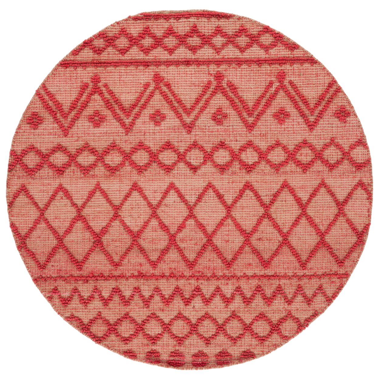 SAFAVIEH Natural Fiber Alfred Geometric Area Rug, Red/Natural, 3' x 5'