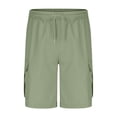 thumbnail image 3 of Eltusu Boys Cargo Shorts, Knee Length Casual Drawstring Multi-Pockets Athletic Shorts Green Size 7-8 T, 3 of 6