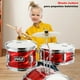 thumbnail image 3 of Set de Batería para Niños Premium Pyle, Kit para Principiantes Junior de 3 Piezas con Bombo de 13", Incluye Redoblante, Tom, Platillo, Trono Ajustable, Silenciadores y Baquetas, Rojo, 3 of 6
