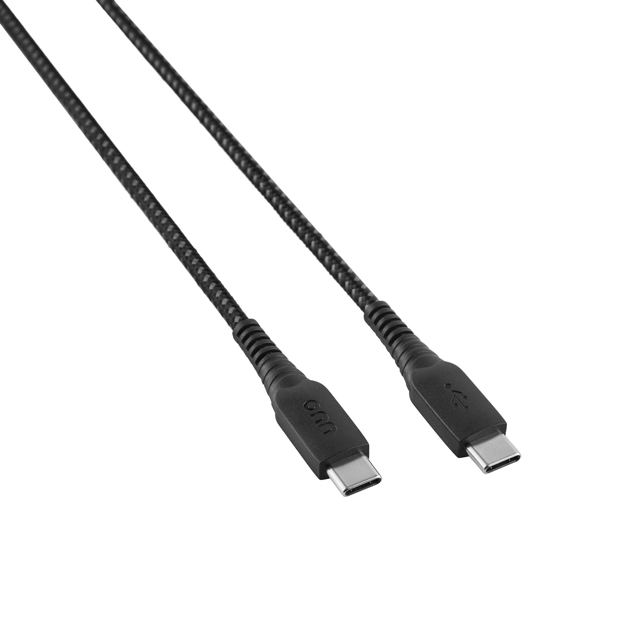 (2 pack) onn 6ft USB-C to USB-C Braided Charging Cable, USB-IF Certified, Black - Compatible with iPhone, Samsung, Pixel, iPad Pro