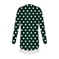 thumbnail image 6 of aohooy Long Sleeve T Shirt Girls Polka Dot Casual Crewneck Tunic Lace Trim Hem Trendy Blouses Cute Fall Pullover Loose Soft Tops Green,8-9Years, 6 of 6