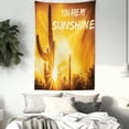 thumbnail image 3 of Tapestry Wall Decor by, Desert Sunset Cactus Plant Love Theme You are My Sunshine, Bedroom Accessories Wall Hanging Tapestry, Orange Brown Yellow, by Ambesonne, 3 of 5