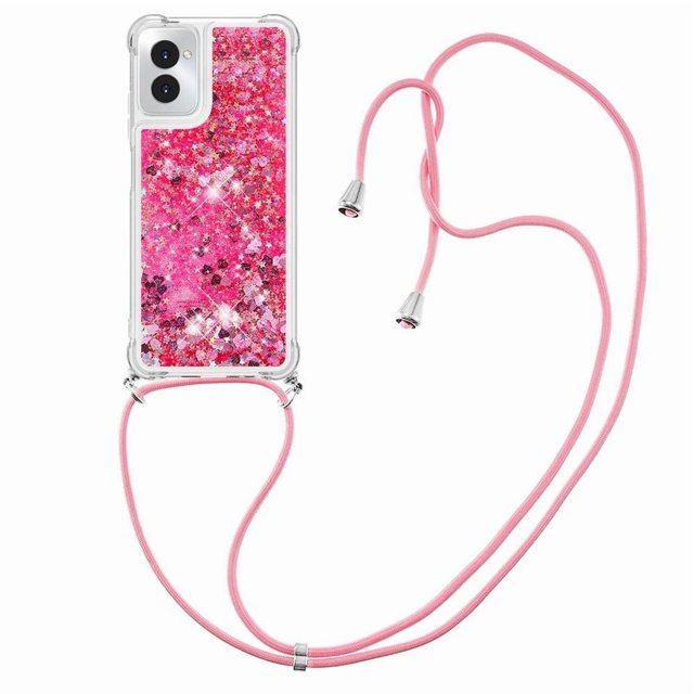 Funda FOXDOCK para Motorola Moto G Power 5G 2024 con Cuerda Ajustable, Brillo Líquido, Protección Antigolpes y Lente – Ideal para Regalo