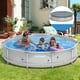thumbnail image 2 of Costway Piscina elevada redonda con estructura de patio y cubierta de hierro gris, 2 of 2