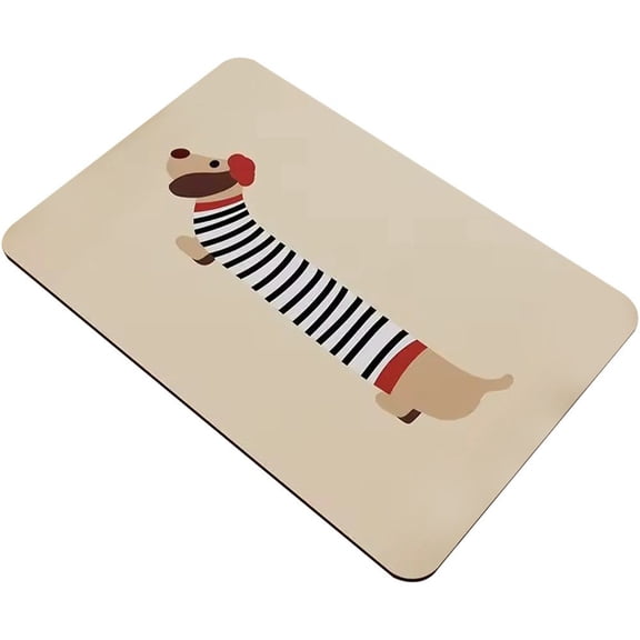 Cartoon Dachshund Bath Mat Rug Non-slip Bathroom Mats Absorbent Floor Mat Soft Diatom Mud Door Mat Entrance Floor Rug