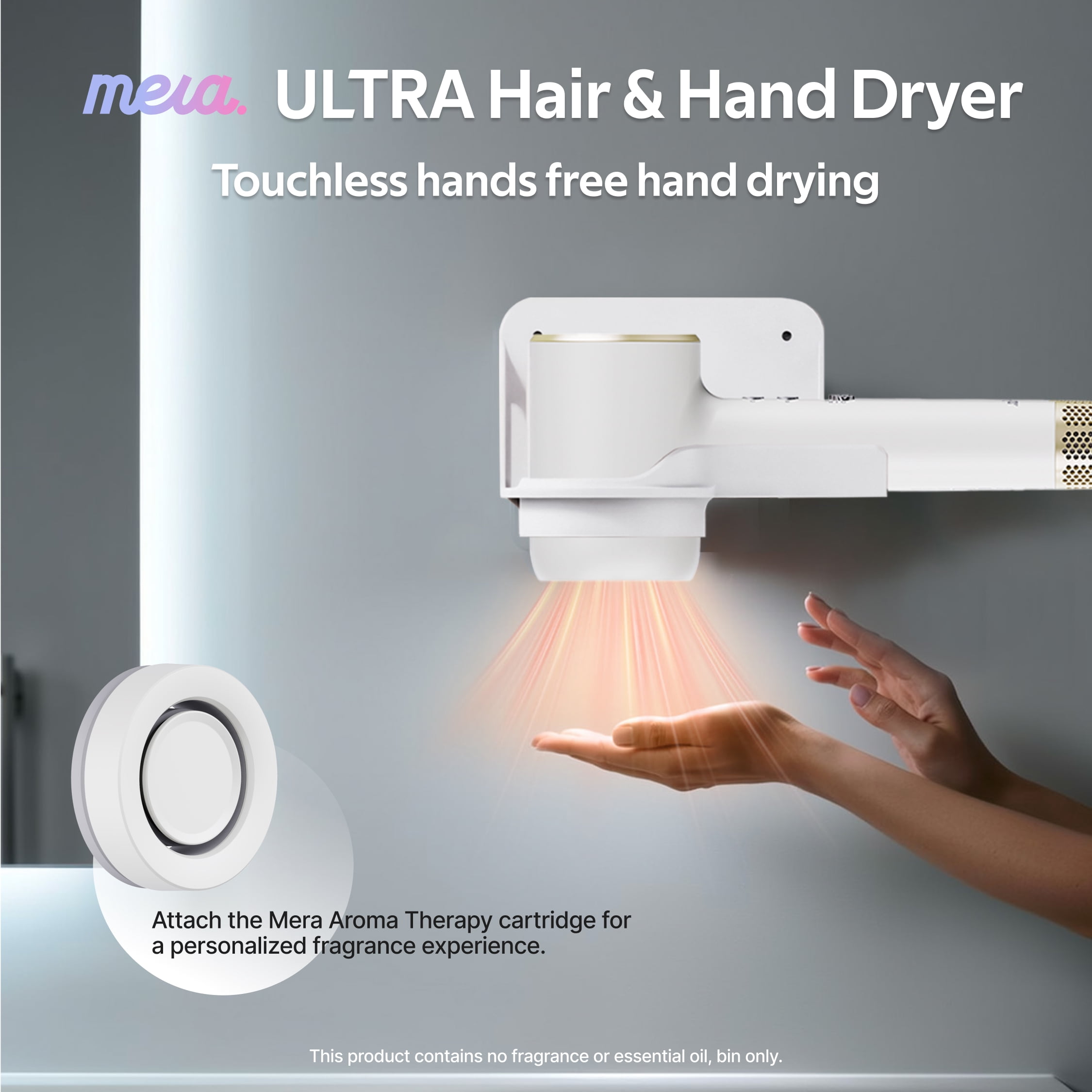 Mera Ultra Bi-Ionic High-Speed Aromatic Hair Dryer/Hand Dryer, Gold White