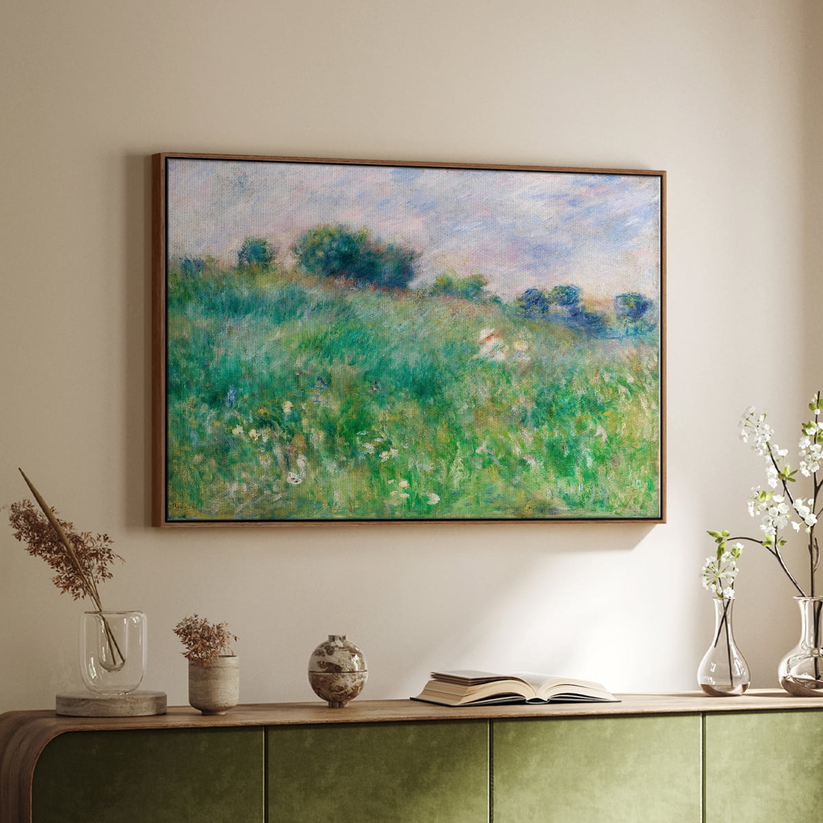 Vintage Landscape-XXIX By Wexford Home Framed in Walnut Wood Gallery Wrapped Canvas 27 in. x 41 in.