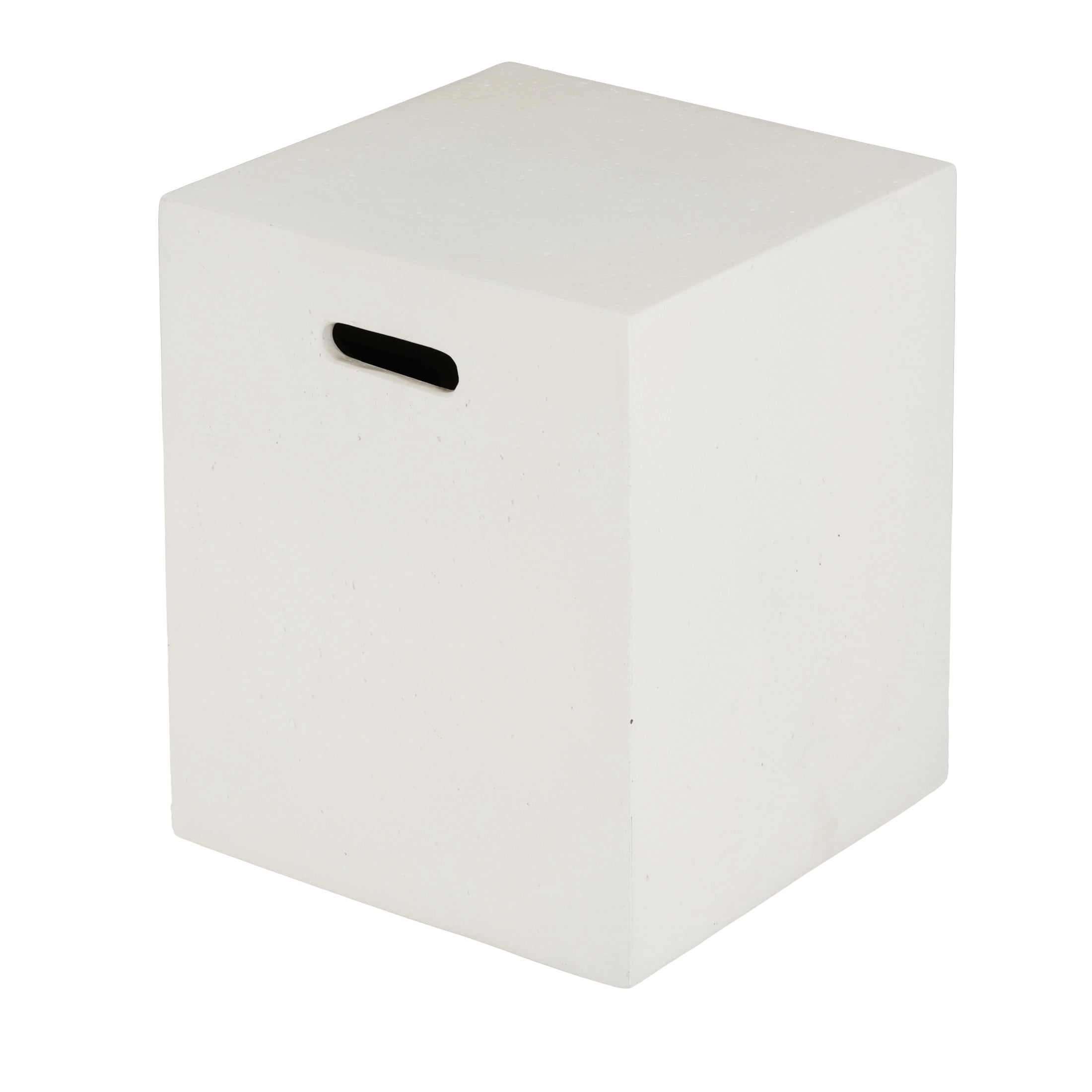 Mayfair Lightweight Concrete Outdoor Tank Holder Side Table, Wihte