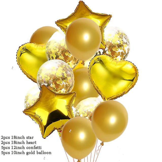 Globos de pancarta de feliz cumpleaños de oro negro Globos de lámina digital de helio Decoración de fiesta de cumpleaños LingWen 9024735455431