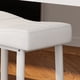 thumbnail image 3 of Taburetes de Bar Modernos de Cuero Sintético Gris - Juego de 4, Altura para Mostrador con Patas Blancas y Reposapiés, blanco, 3 of 15