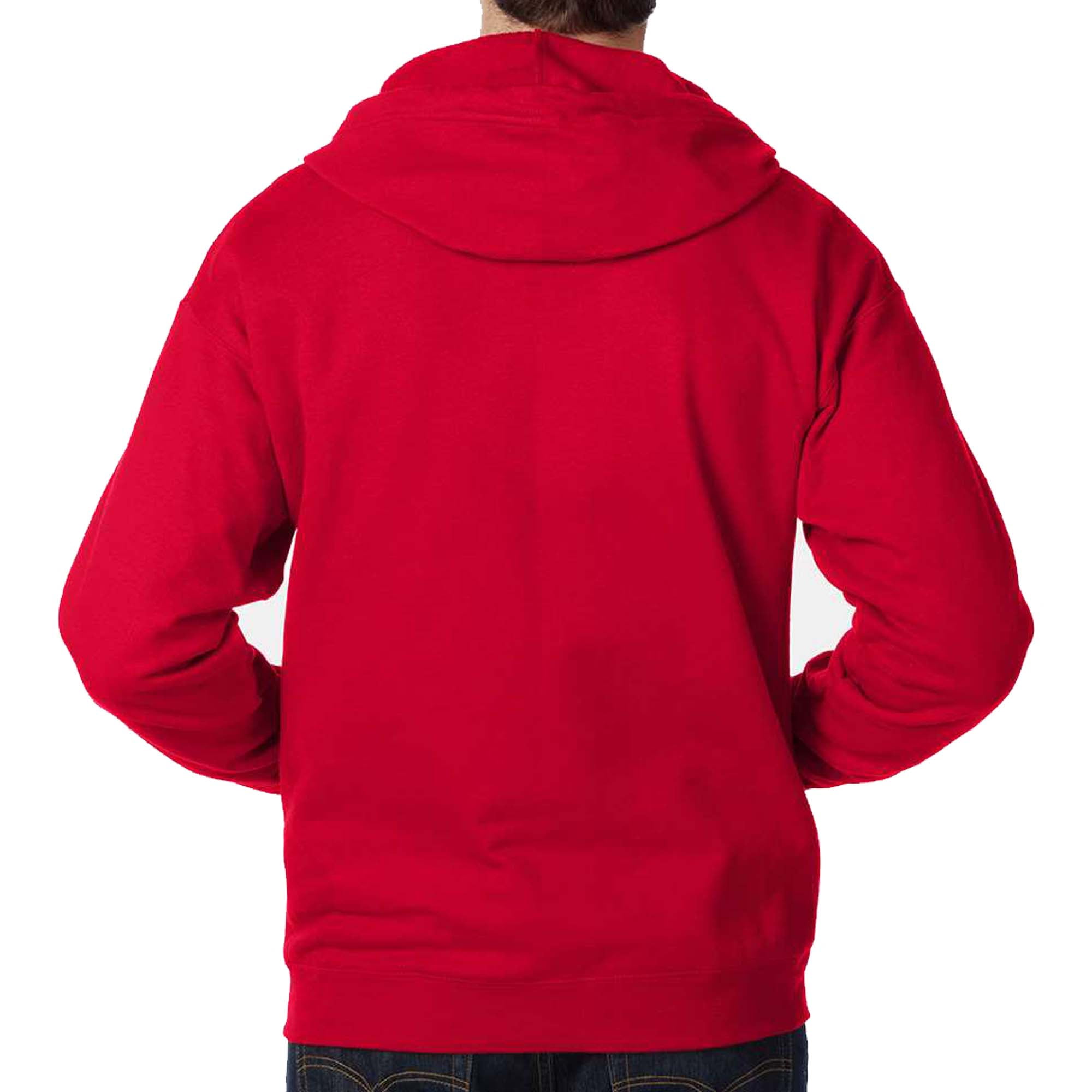 Hanes EcoSmart Full-Zip Hooded Sweatshirt, Soft Fleece Hoodie, Zip-Up Jacket with Pockets, Deep Red, XL