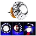 thumbnail image 1 of Faro delantero LED para motocicleta, lente de proyector, halo único, ojo de ángel/diablo, luz puntual, aleación de aluminio blanca + plástico., 1 of 5