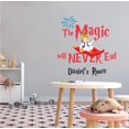 thumbnail image 2 of THE MAGIC - Kids Boys Bedroom Magic Quote Lettering Art Cartoon Character Flying Carpet Decoration Art Personalized Name Aladdin Themed Design Vinyl Wall Decal - The Magic Will Never End 20" x 20", 2 of 3