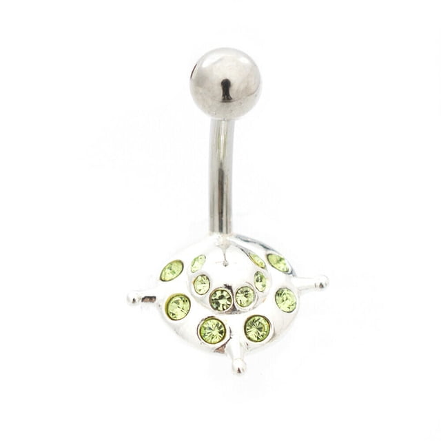 Bague Nombril Ovni avec Bijoux 14g