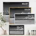 thumbnail image 4 of Designart 'Black and White Coastline Under Cloudy Sky' Lake House Framed Canvas Wall Art Print, 4 of 5