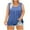 Solid Color-Blue, variant on Jewelreauty Womens Plus Size Ruched Tank Tops Casual Sleeveless Square Neck Tees Summer Loose Tunic Blouses (2XL, Army Green)
