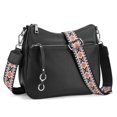 thumbnail image 1 of Bandolera Befen de piel auténtica para mujer, color negro, 1 of 9