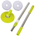 thumbnail image 1 of MesaSe Trousse de Vadrouille Rotative compatible avec Tête Rotative à 363° Seau de Vadrouille en Acier Inoxydable à Rotation Facile avec Poignée Réglable Têtes de Base Accessoires de Nettoyage Ménagers pour la Maison et le Bureau, 1 of 7