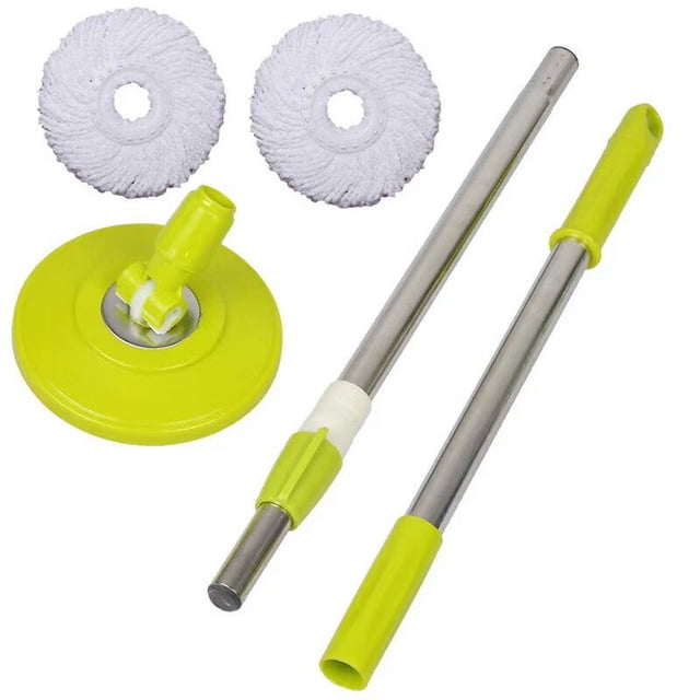 MesaSe Trousse de Vadrouille Rotative compatible avec Tête Rotative à 363° Seau de Vadrouille en Acier Inoxydable à Rotation Facile avec Poignée Réglable Têtes de Base Accessoires de Nettoyage Ménagers pour la Maison et le Bureau
