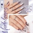 thumbnail image 2 of modelones Gel Nail Polish Set with French Tip and heart cat eye magnet, 6 Colors Jelly Sheer Black White Cat Eye Silver Blue Purple Glitter Gel Polish Kit Soak Off UV Salon DIY at Home Gift for Women, 2 of 7